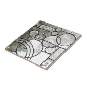 Beflecktes Glas-abstraktes Kreisquadrat klar Fliese (Seite)