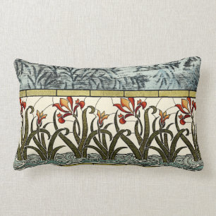 Beflecktes Glas-Blumen mit TAN-Grenze Lendenkissen