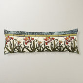 Beflecktes Glas-Blumen mit TAN-Grenze Seitenschläferkissen (Rückseite)