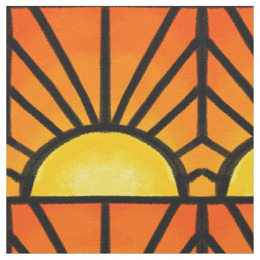 Beflecktes Glas-Deko-Sonnenuntergang Stoff (Nahaufnahme)