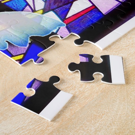 Beflecktes Glas der Weltfrieden-Taube Puzzle (Seite)