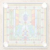 Beflecktes Glas-Fantasie-Glas-Untersetzer Glasuntersetzer (Rückseite)