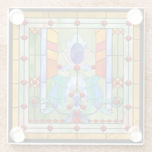 Beflecktes Glas-Fantasie-Glas-Untersetzer Glasuntersetzer (Rückseite)