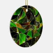 Beflecktes Glas in der Grüntöneverzierung Keramikornament (Rechts)