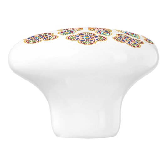 Beflecktes Glas-Keramik-Griff Keramikknauf (Seitenansicht)