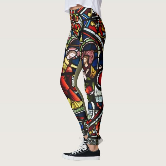 Beflecktes Glas-Kirchen-Fenster-Leggings Leggings (Links)