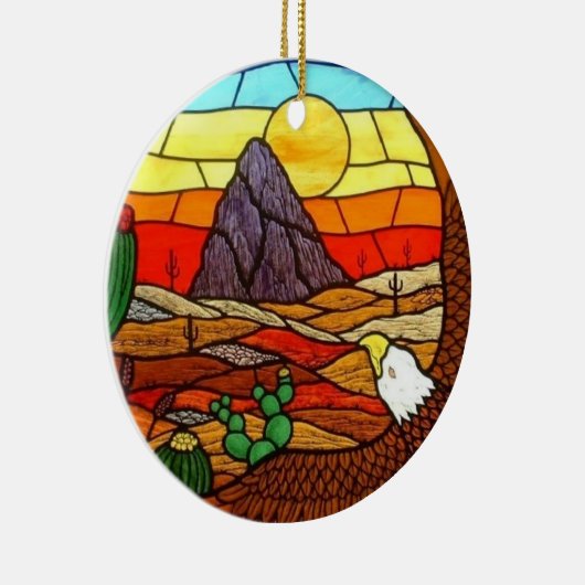 BEFLECKTES GLAS-KUNST durch David-Smith-Verzierung Keramikornament (Rechts)