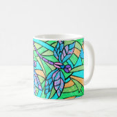 Beflecktes Glas-Libellen-Tasse Kaffeetasse (VorderseiteRechts)