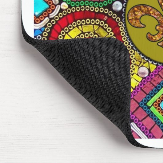 Beflecktes Glas-Lilie abstrakt Mousepad (Ecke)