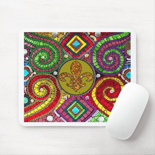 Beflecktes Glas-Lilie abstrakt Mousepad (Mit Mouse)
