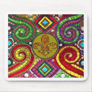 Beflecktes Glas-Lilie abstrakt Mousepad