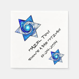 Beflecktes Glas Magen David (personalisiert) Serviette