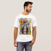 Beflecktes Glas-MauerT - Shirt Jesuss Christus (Vorne ganz)