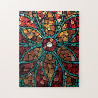 Beflecktes Glas-Mosaik-Puzzlespiel "Herbst-Blume " Puzzle