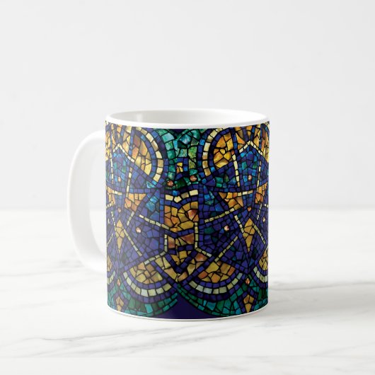 Beflecktes Glas-Mosaik-Tasse "Kaleidoskop " Kaffeetasse (Vorderseite Links)