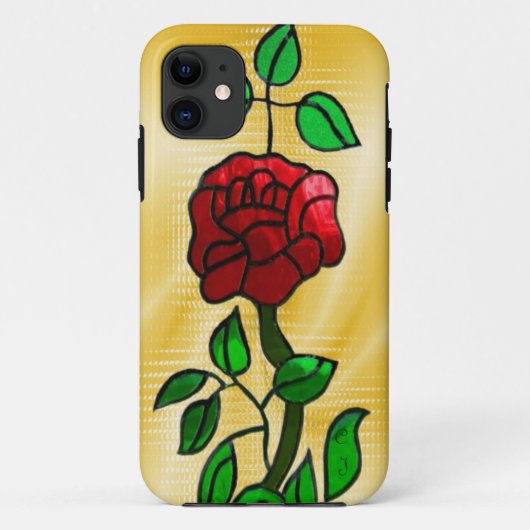 Beflecktes Glas Rose Case-Mate iPhone Hülle (Rückseite)