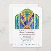 Beflecktes Glas-Ruhestands-Party Einladung (Vorne/Hinten)