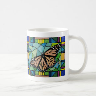 Beflecktes Glas-Schmetterlings-Tasse Kaffeetasse