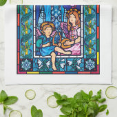 Beflecktes Glas Tee-Tuch ` Weltfriedens' Geschirrtuch (Gefaltet)