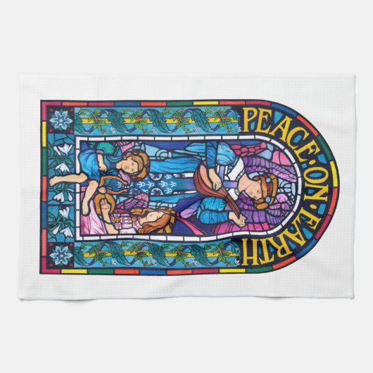 Beflecktes Glas Tee-Tuch ` Weltfriedens' Geschirrtuch (Horizontal)