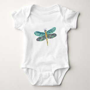 Beflecktes Glas-u. Ohrschnecken-Muschel-Libelle Baby Strampler