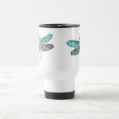 Beflecktes Glas-u. Ohrschnecken-Muschel-Libelle Reisebecher (Mittel)