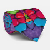 Beflecktes Glas-Vintages lila Kaleidoskop Krawatte (Gerollt)