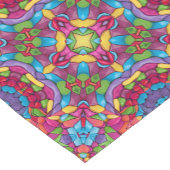 Beflecktes Glas-Vintages lila Kaleidoskop Kurzer Tischläufer (Ecke)