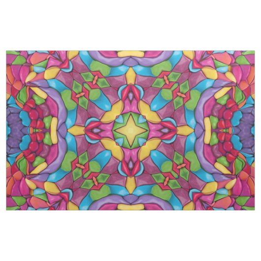 Beflecktes Glas-Vintages lila Kaleidoskop Stoff (Yard (91,4 cm))