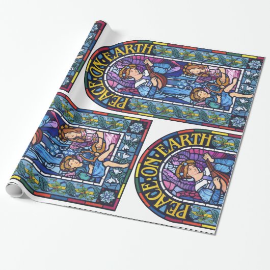 Beflecktes Glas WeltfriedenPre-Raphaelite Geschenkpapier (Ungerollt)