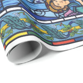 Beflecktes Glas WeltfriedenPre-Raphaelite Geschenkpapier (Rolleneckpunkt)