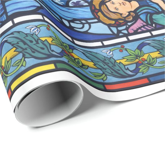 Beflecktes Glas WeltfriedenPre-Raphaelite Geschenkpapier (Rolleneckpunkt)