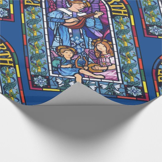 Beflecktes Glas WeltfriedenPre-Raphaelite Geschenkpapier (Ecke)