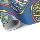 Beflecktes Glas WeltfriedenPre-Raphaelite Geschenkpapier (Rolleneckpunkt)