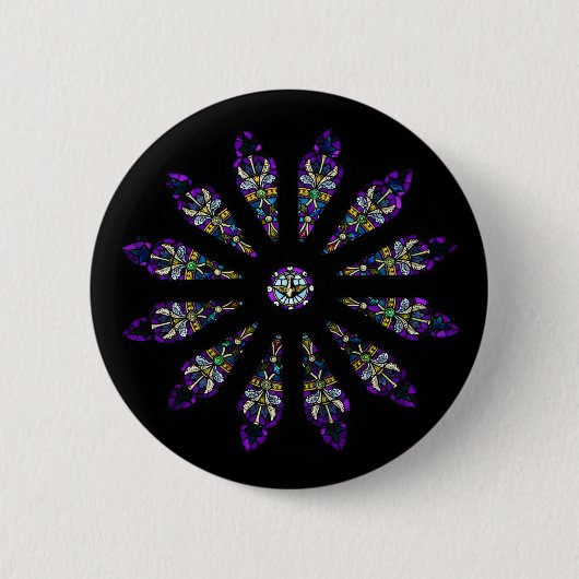 Beflecktes Glasmandala-Button Button (Vorderseite)