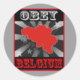 Befolgen Sie Belgien Runder Aufkleber