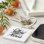 Befolgen Sie das inspirierende Zitatdesign Ihres A Schlüsselanhänger (Vorderseite rechts)