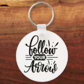 Befolgen Sie das inspirierende Zitatdesign Ihres A Schlüsselanhänger (Vorderseite)