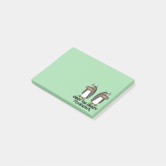 Befolgen Sie das verrückte Pinguin-Grafikdesign Post-it Klebezettel (angewinkelt)