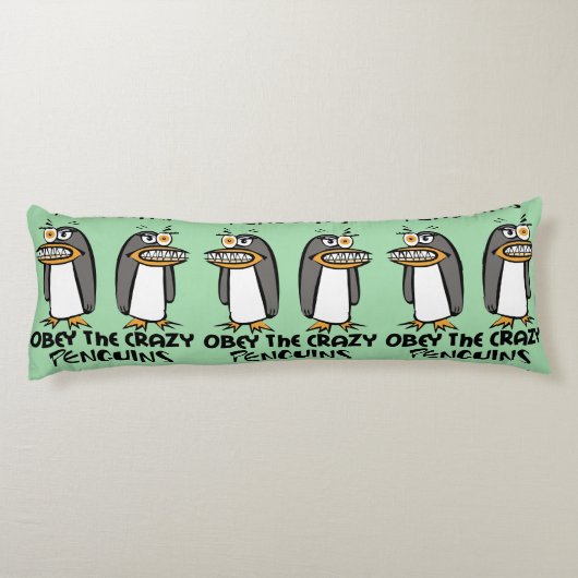 Befolgen Sie das verrückte Pinguin-Grafikdesign Seitenschläferkissen (Rückseite)