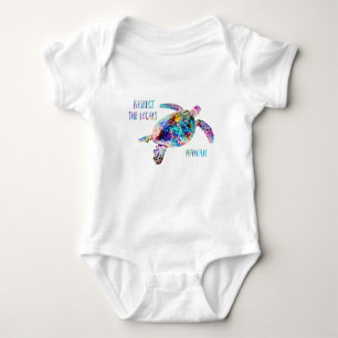 Befolgen Sie das Zitat der lokalen Sea Turtle Gef Baby Strampler