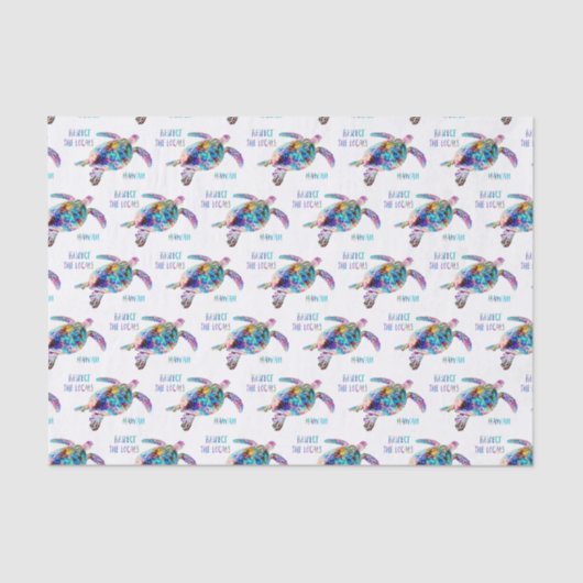 Befolgen Sie das Zitat der lokalen Sea Turtle Gefä Seidenpapier (Vorderseite)