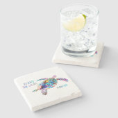 Befolgen Sie das Zitat der lokalen Sea Turtle Gefä Steinuntersetzer (Seitenansicht)