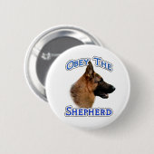 Befolgen Sie den deutschen Schäferhund - Button (Vorne & Hinten)