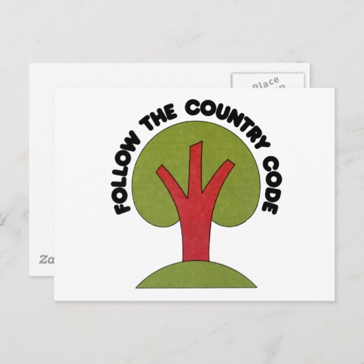 Befolgen Sie den Ländercode Postkarte (Vorne/Hinten)