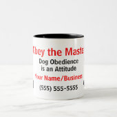 Befolgen Sie die Master Personalisiert Dog Trainer Zweifarbige Tasse (Mittel)