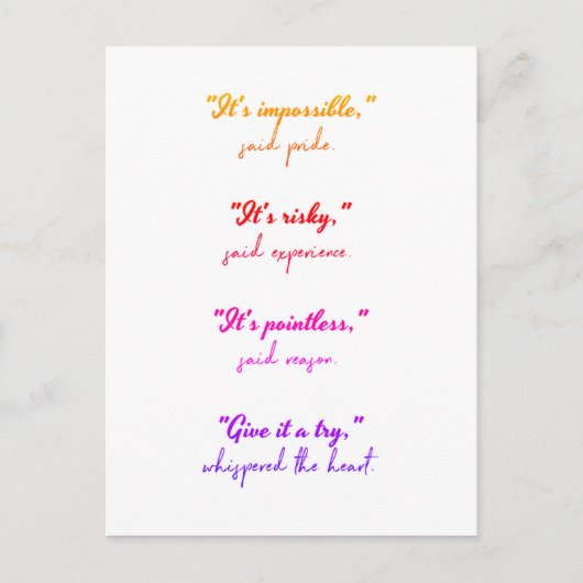 Befolgen Sie die Postkarte Ihres Herzens (Vorderseite)