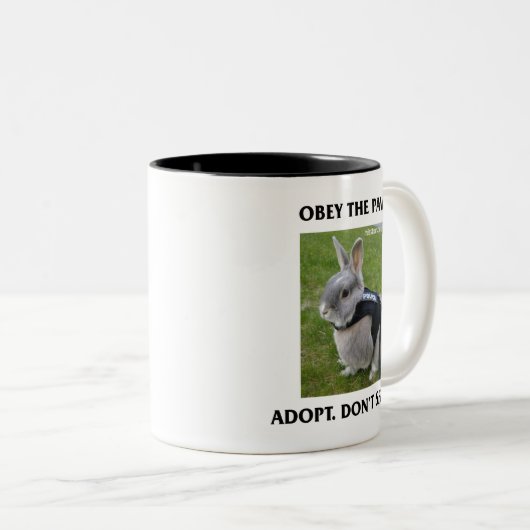 Befolgen Sie die Tatzen-Tasse Zweifarbige Tasse (VorderseiteRechts)