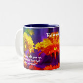 Befolgen Sie Ihre Herz-Blume Inspiration Zitat Zweifarbige Tasse (Vorderseite Links)