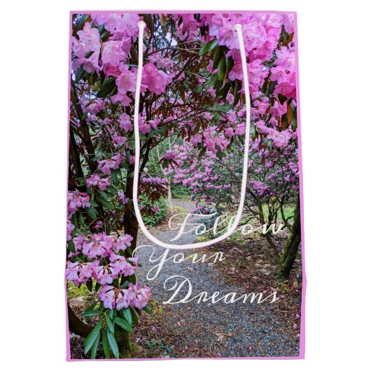 Befolgen Sie Ihre Träume Garten Weg Blumen Mittlere Geschenktüte (Rückseite)